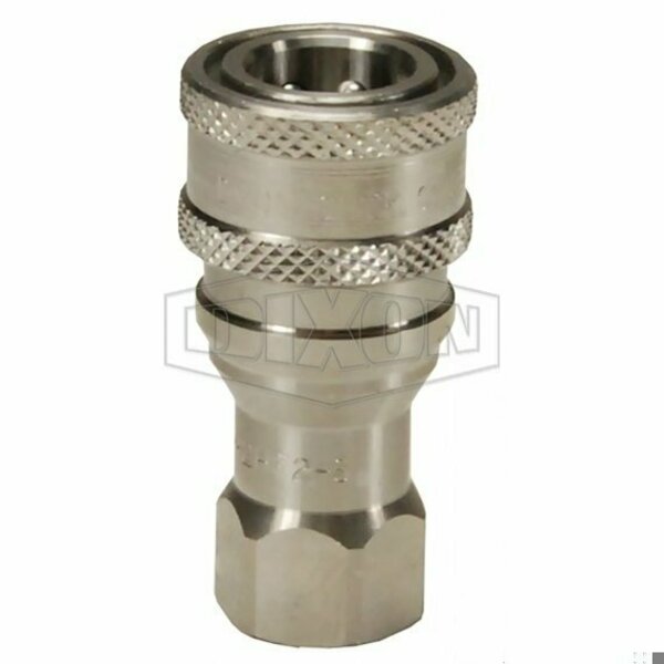 Dixon H Series Interchange Poppet Valve Coupling, 3/8-18 Nominal, FNPT, 303 Stainless Steel 3HF3-S